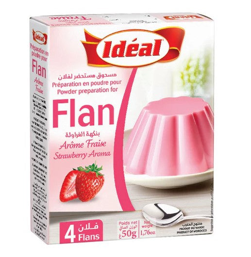 Flan Ideal custard Strawberry 50g