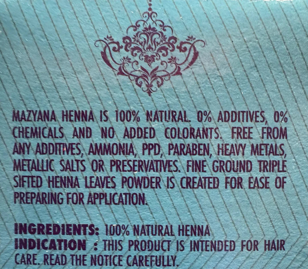 Mazyana Natural Henna for Hammam 125g