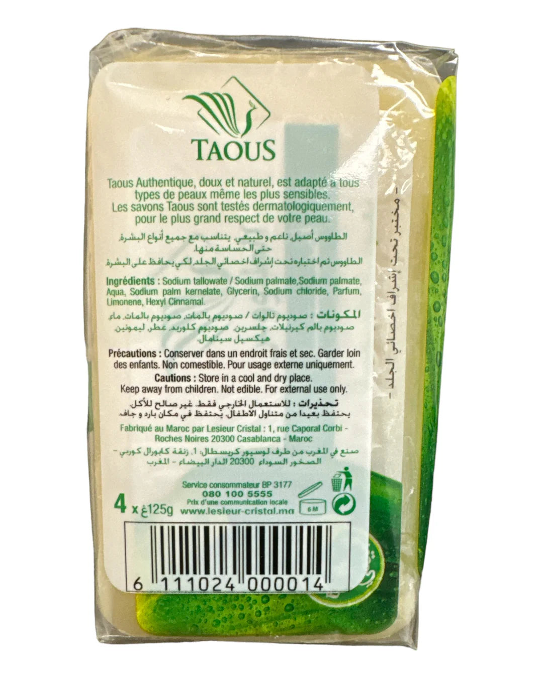 Savon Naturel TAOUS 4x125g