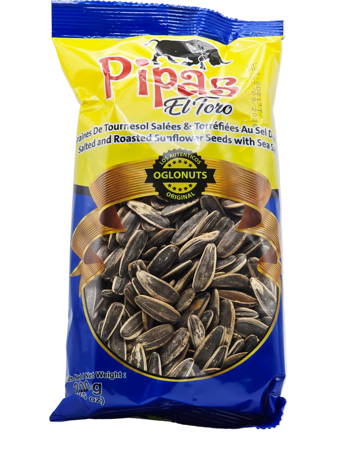 PIPAS El toro- Salted and Roasted Sunflower Seeds with Sea Salt, 200g