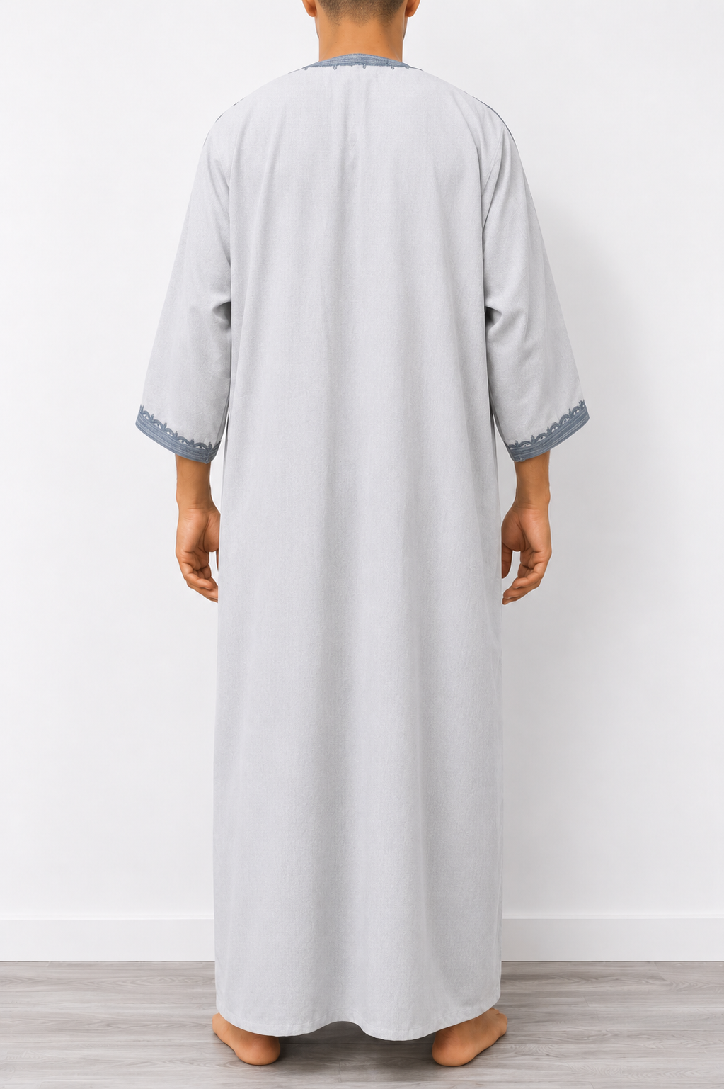 Traditional Moroccan Men's Deraa – Light Grey