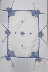 Moroccan Hand embroidered linen Tray cloth + 6 napkins