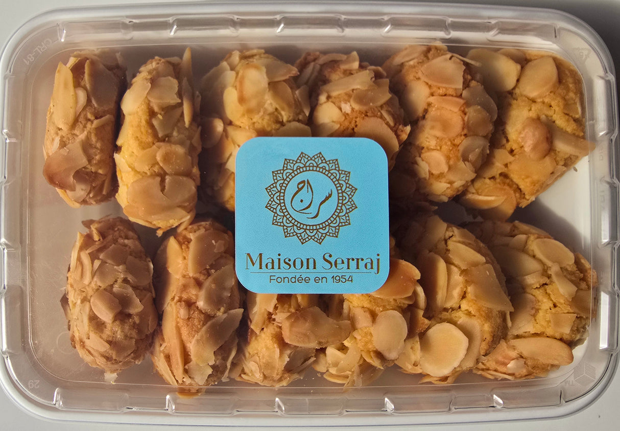 Gâteau Marocain - Ghouriba (Ghribat) aux amandes effilées, 12 pièces - 300g