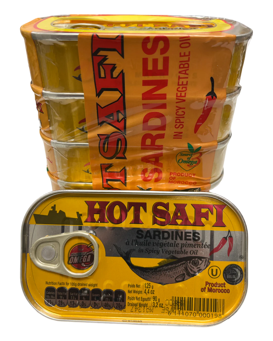 Sardines Safi à l'huile végétale épicée 5x125g