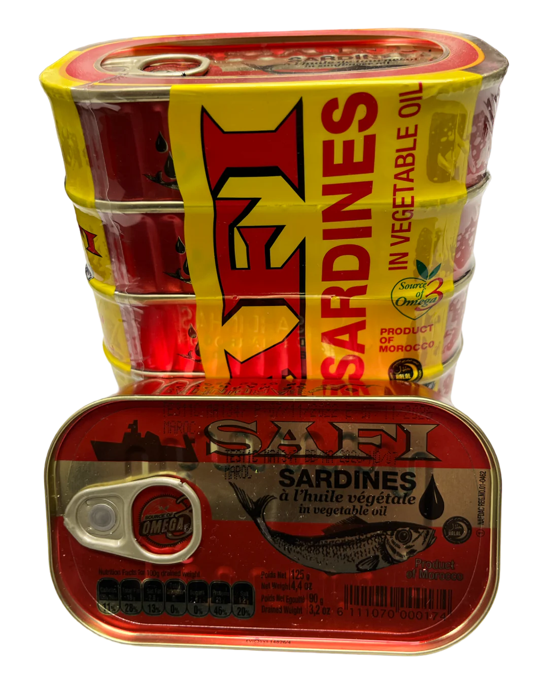 Sardines Safi à l'huile végétale 5x125g