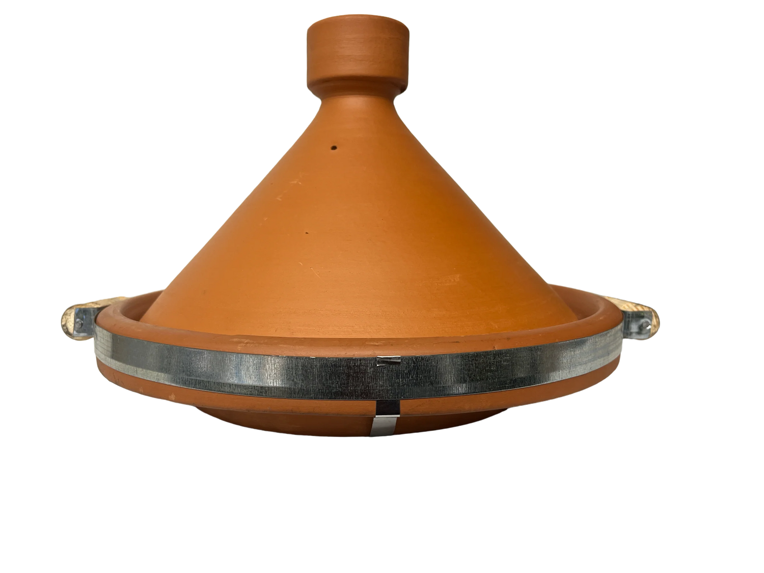 Tagine Pot Nature with Metal Belt & wood hand 30cm