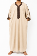 Traditional Moroccan Men's Deraa – Cream beige