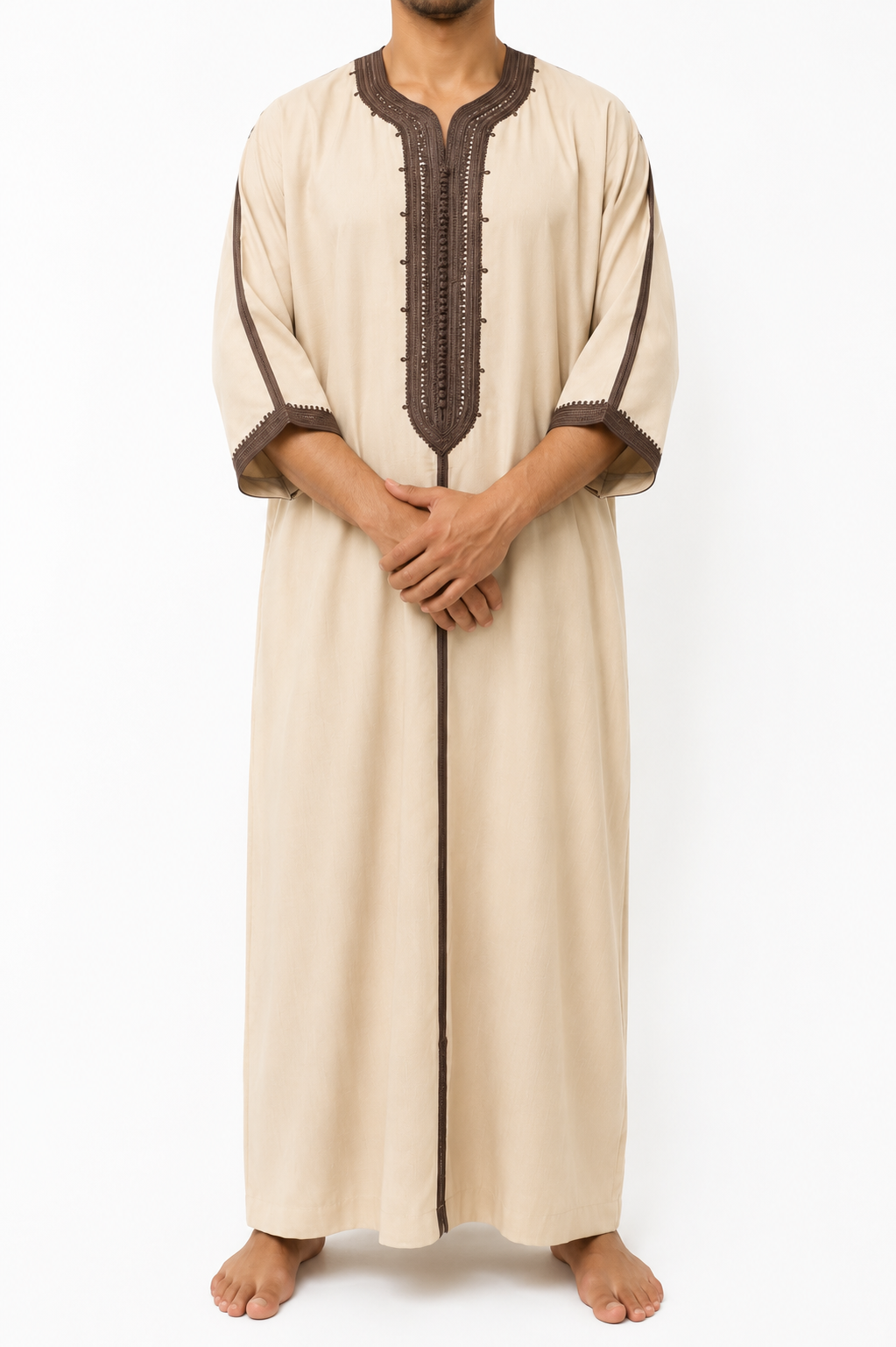 Traditional Moroccan Men's Deraa – Cream beige