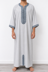 Traditional Moroccan Men's Deraa – Light Grey