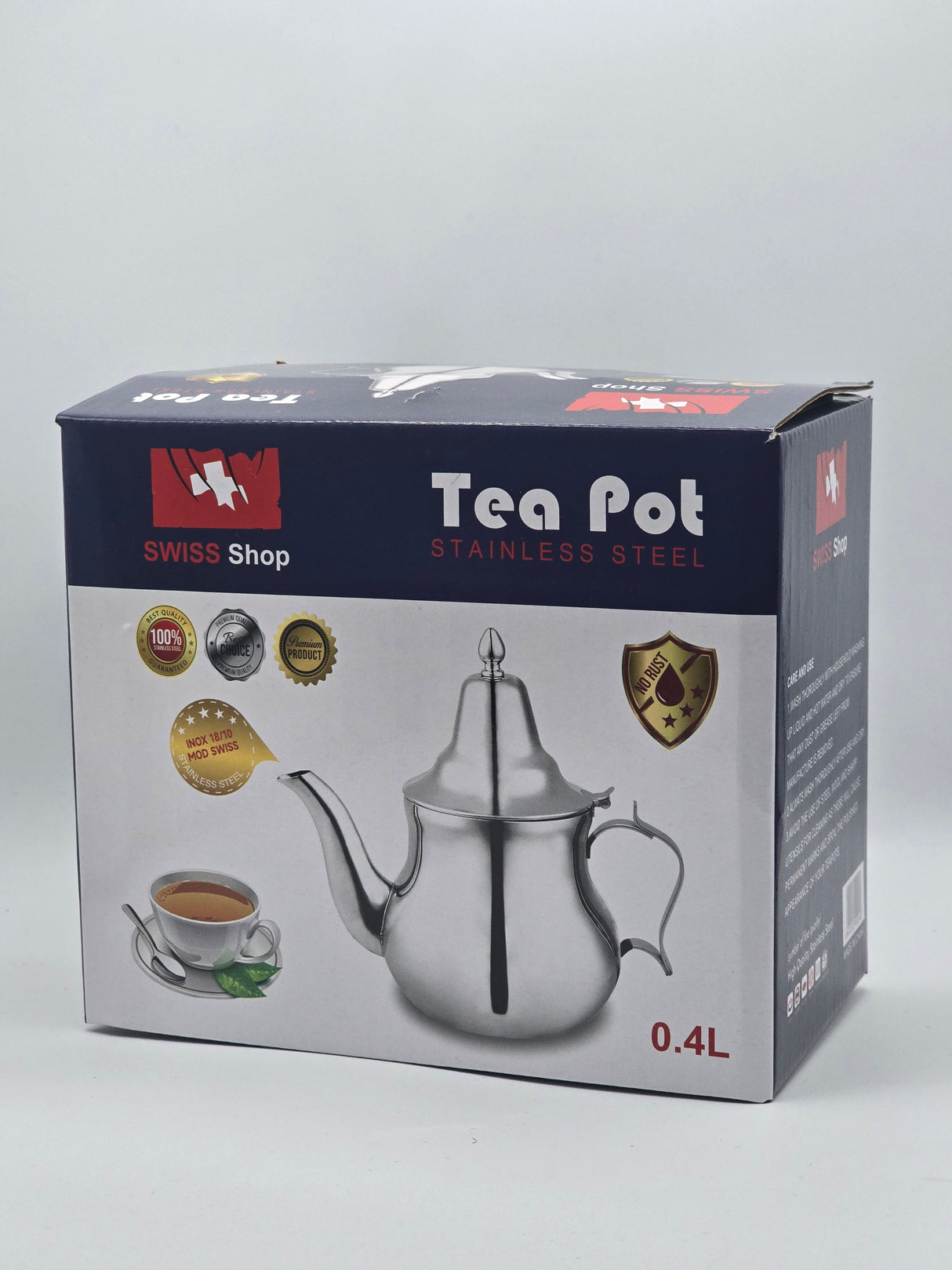 Théière marocaine en acier inoxydable 0,4L