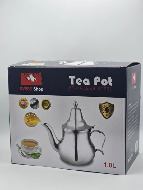 Théière Marocaine en Acier Inoxydable 1L