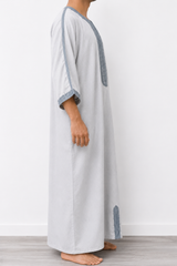 Traditional Moroccan Men's Deraa – Light Grey