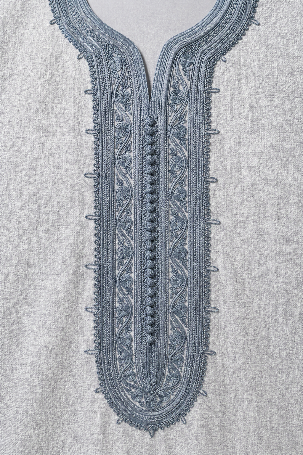 Traditional Moroccan Men's Deraa – Light Grey